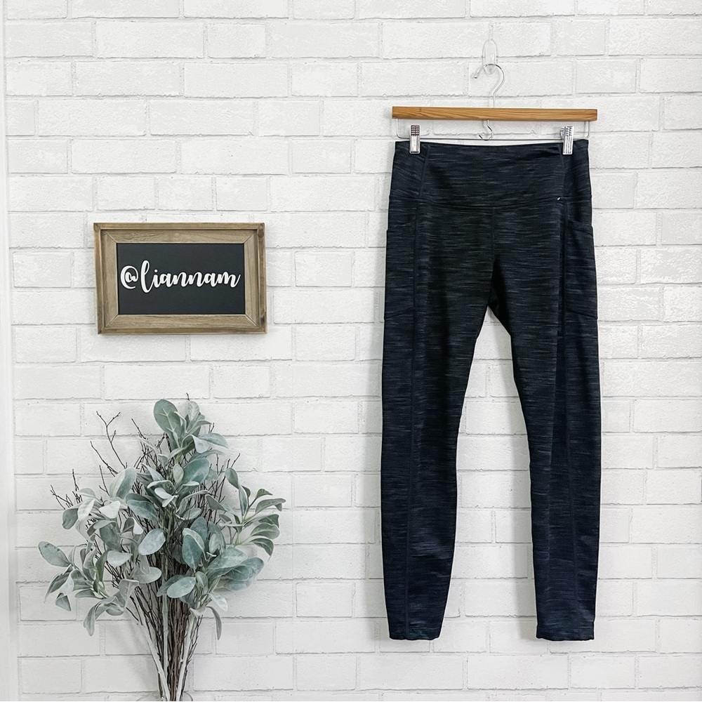 MONDETTA Black / Gray Heathered Side Pocket Leggings